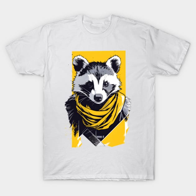 Badger with a Scarf - Yellow - Fantasy T-Shirt by Fenay-Designs